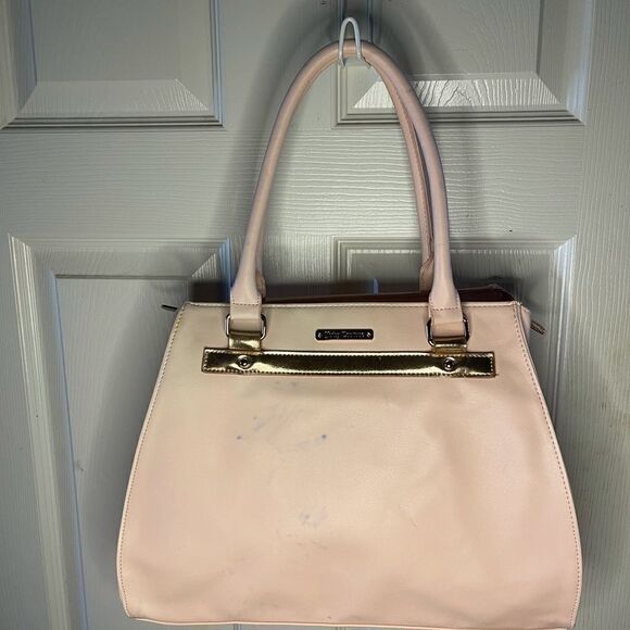 Juicy Couture light pink with rose gold trim large tote shoulder bag . - Picture 2 of 16